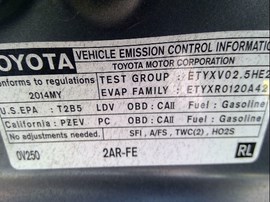 2014 TOYOTA CAMRY, GRAY, LE, 2.5L, AT,   Z25053